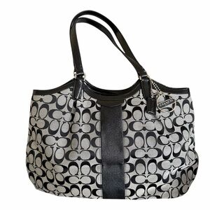NWT Coach Vintage Signature Black and Gray Tote Bag